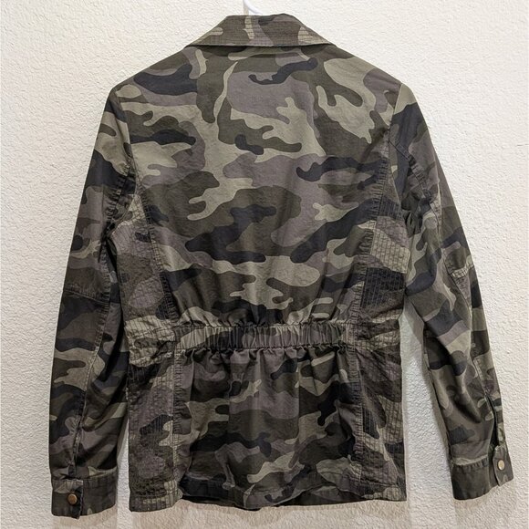 Love Tree Womens Camo Jacket Small Pockets Zip Button Lightweight Cinch Waist - Picture 2 of 13